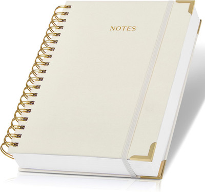 Aesthetic Thick Spiral Notebook Journal for Women in B5 Format - Modern Linen H