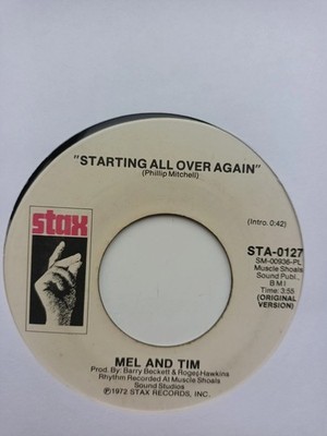 45 Mel And Tim - ''Starting All Over Again'' / ''Starting All Over Again Promo