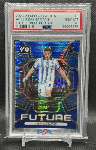 2023-24 Panini Select La Liga Arsen Zakharyan Blue Pulsar Prizm RC PSA 10🔥
