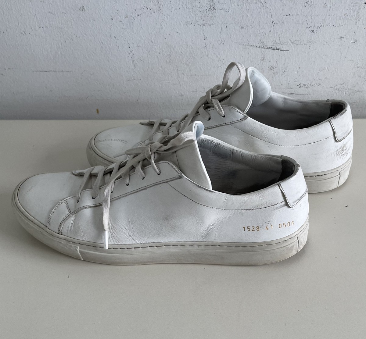 NY Original Common Projects Achilles Low White Leather Sneakers
