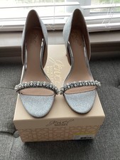 NWT Jewel Badgley Mischka Dayana Embellished Glitter Sandal Women , 120