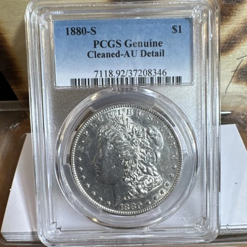 1880-S Morgan Dollar Silver $1 PCGS Cleaned-AU Detail San Francisco