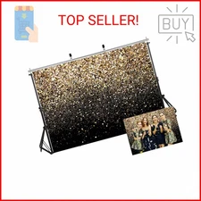SJOLOON Black and Gold Backdrop Gold Spots Backdrop Vinyl Photography Backdrop V