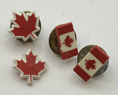 Small Canadian Flag Logo Red Maple Leaf Pin Lapel Brooch