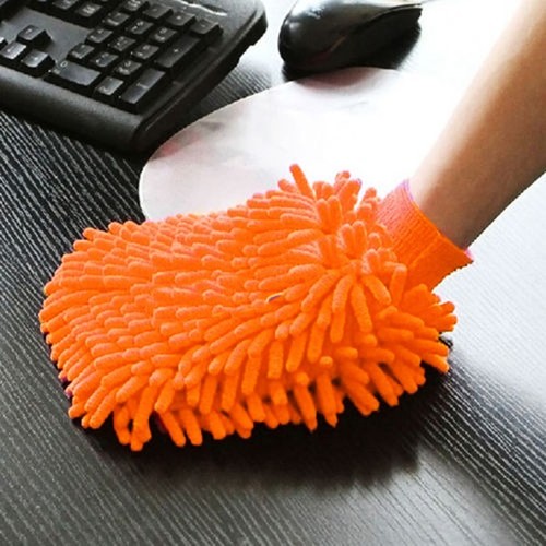 Neu Handschuh Chenille Reinigung Waschstaub Mikrofaser Super Auto Mitt Tuch Schw - Bild 7 von 12
