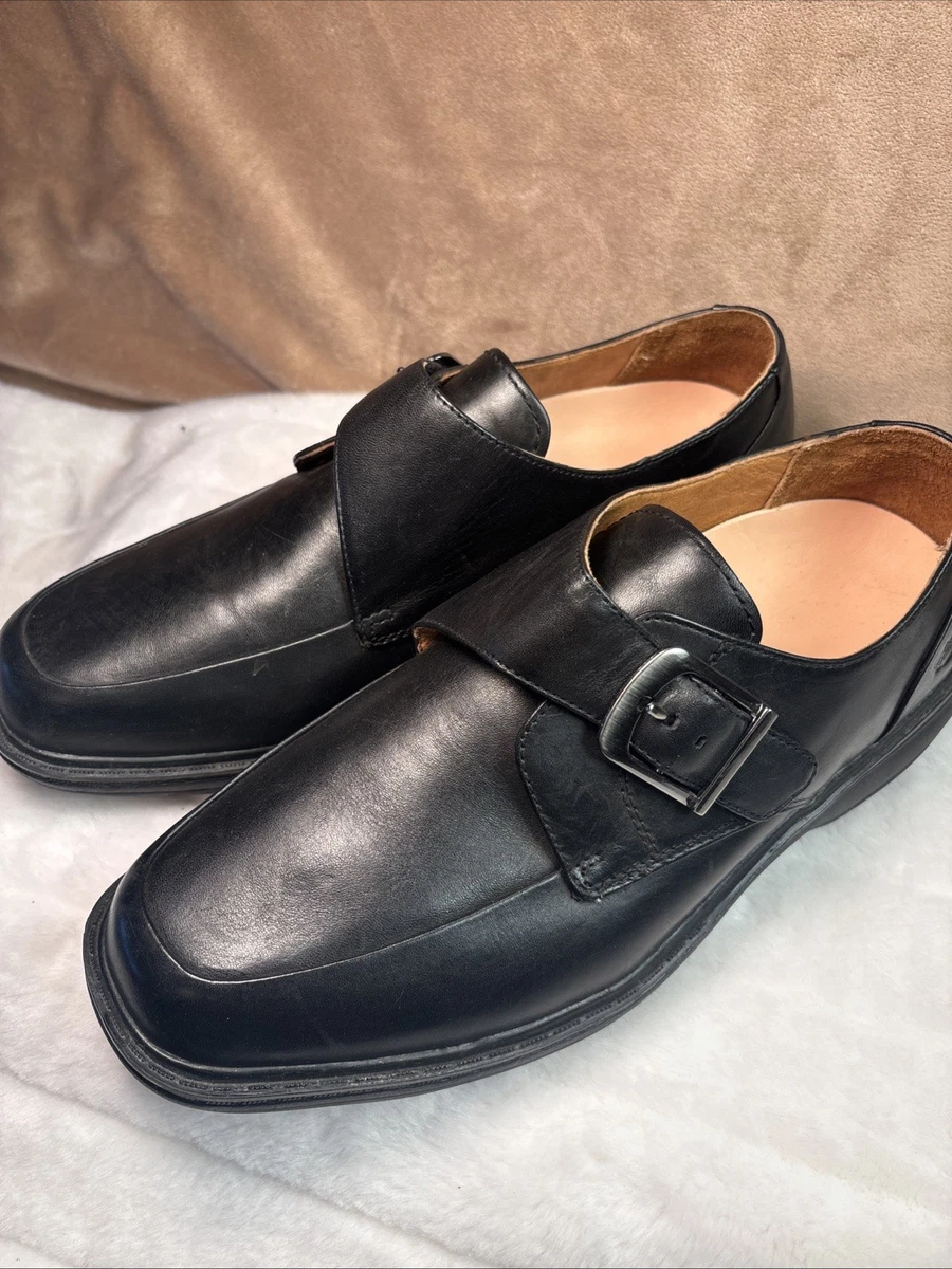 DR.COMFORT 8210 LEADER BLACK LEATHER CASUAL ADJUSTABLE STRAP MENS 10 Dr Comfort Shoes Mens 10W Black Leather Monk Strap LEADER  main image 4