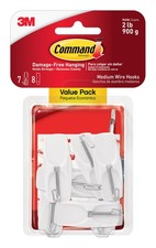 Medium Wire Toggle Hooks, 7 Wall Hooks and 8 Strips,Damage-Free Hanging with ... 1.30 per strip