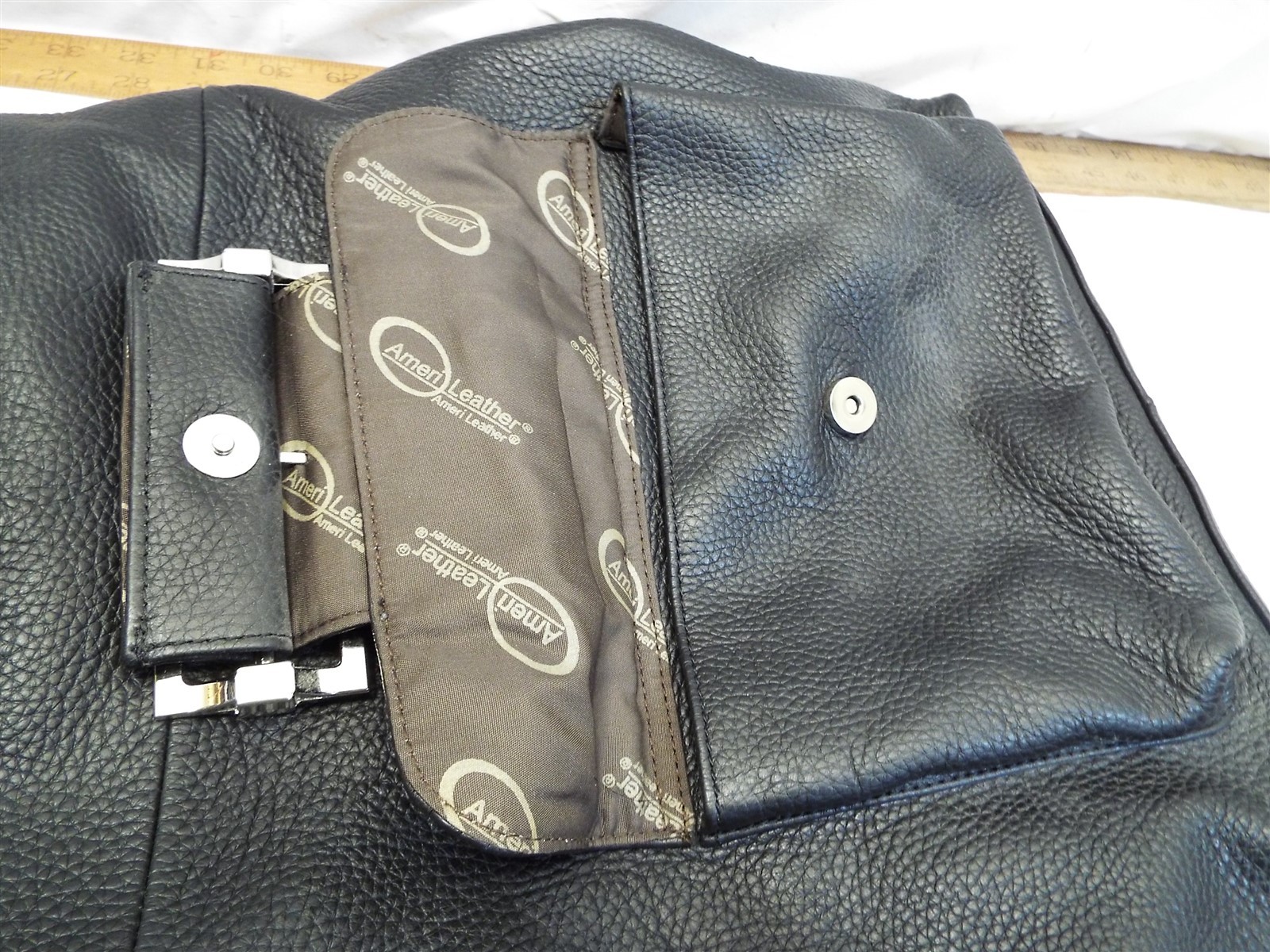 Ameri Leather Black Backpack Purse Satchel Hand B… - image 4