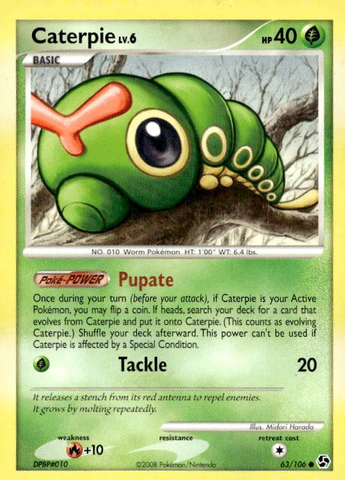 Caterpie 63/106 Common Great Encounters Pokemon Lightly Played
