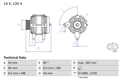 Bosch 0 986 047 340 Alternator for Renault