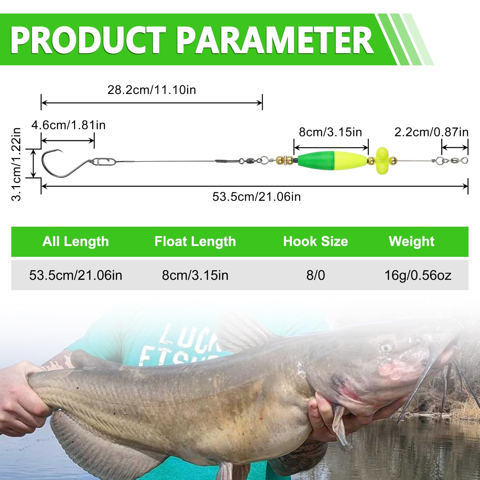 Santee Rig Catfish Float Cooper Rig for Bank Fishing Catfishing Tackle Peg Fl... - Image 3