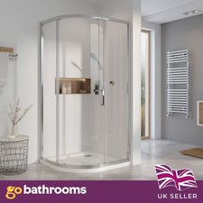Chrome Quadrant Shower Enclosure Single Sliding Door 8mm Safe Glass 900x760mm