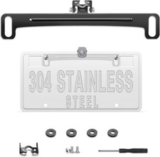 Universal Car Rear View Camera License Plate Bracket, Upgraded Full Stainless St