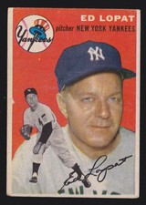 ED EDDIE LOPAT yankees 1954 TOPPS #5 GOOD/VERY GOOD NO CREASES