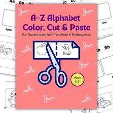 A Z Alphabet Color, Cut & Paste Worksheets | ...