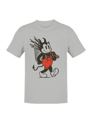 #ad #ad Devil Cartoon with Red Suspenders Men#x27;s T shirt $9.99