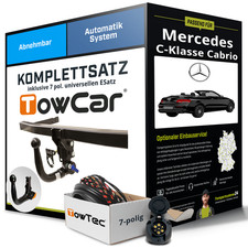 Für MERCEDES C-Klasse Cabrio A205 Anhängerkupplung abnehmbar +eSatz 7pol uni 16-