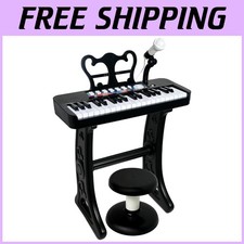 Portable Kids Piano with Stool and Microphone