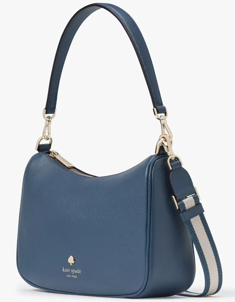 Kate Spade Emma Shoulder Bag Blue Leather Crossbody Purse KK068