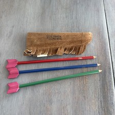Vintage Cove Haven Pocono Mountains Souvenir Leather Quiver with 3 Arrow Pencils