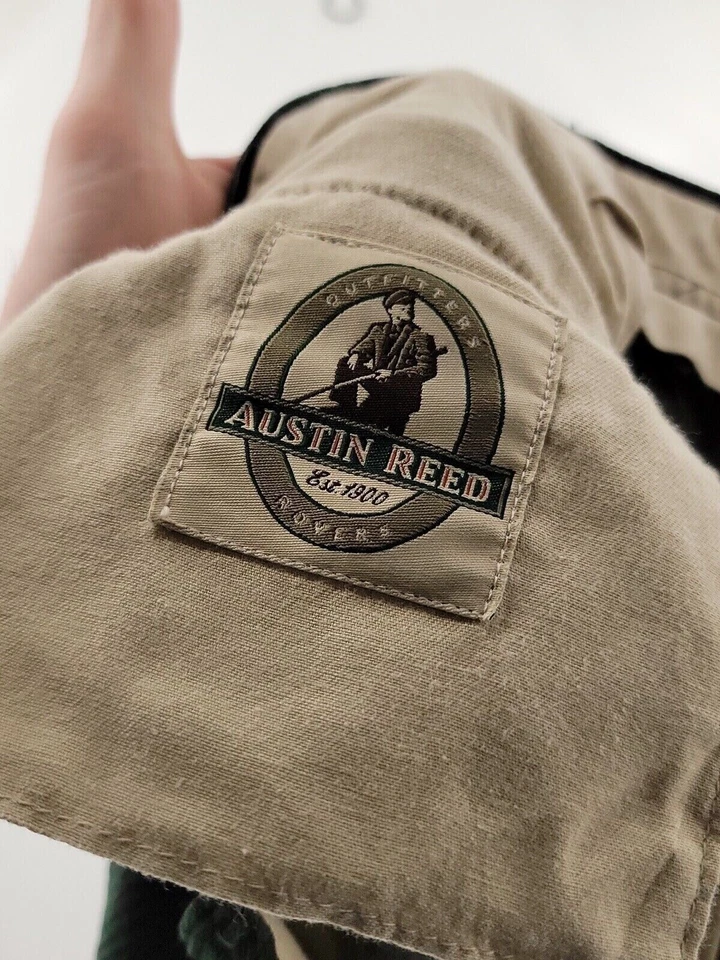 Austin Reed Chino Pants Mens Adult Size 39 Corduroy Pleated Plaid Cotton Vintage - Image 3 of 4