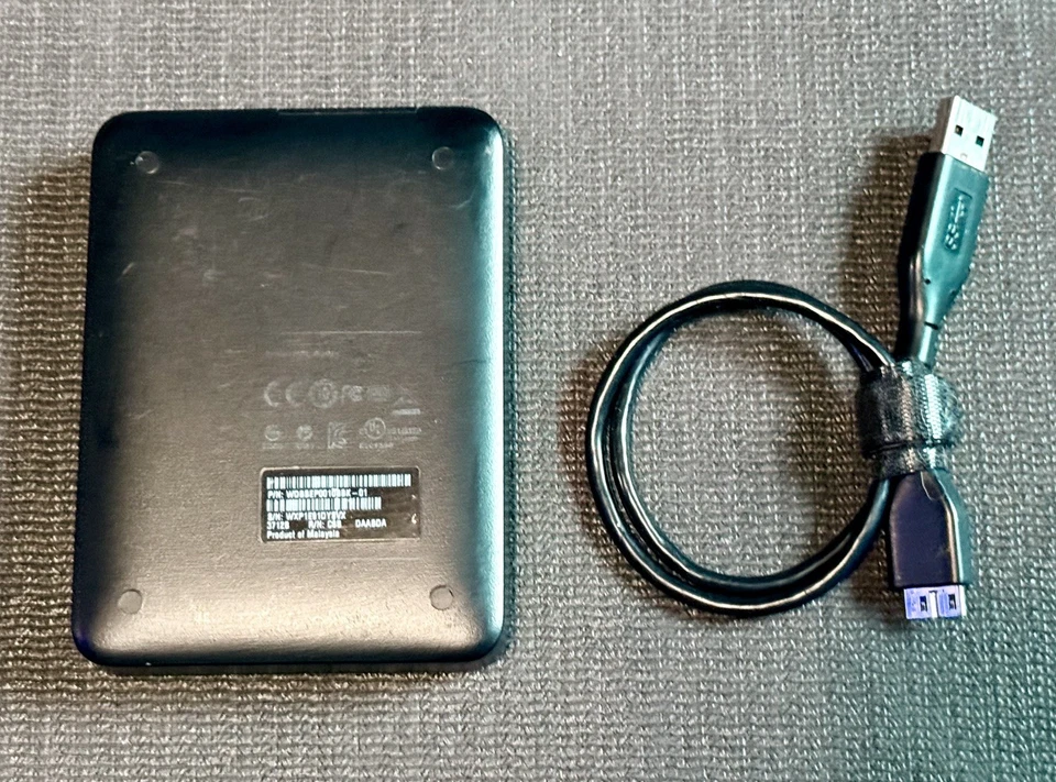 Western Digital WD Portable My Passport 1TB External Hard Drive HDD - Used - Image 2 of 2