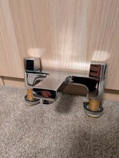 Crosswater Planet Bath Filler Tap Dual Lever Chrome Tub Filler Deck Mounted