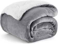 Bedsure GentleSoft Sherpa Fleece Throw Blanket Thick and Warm for Winter