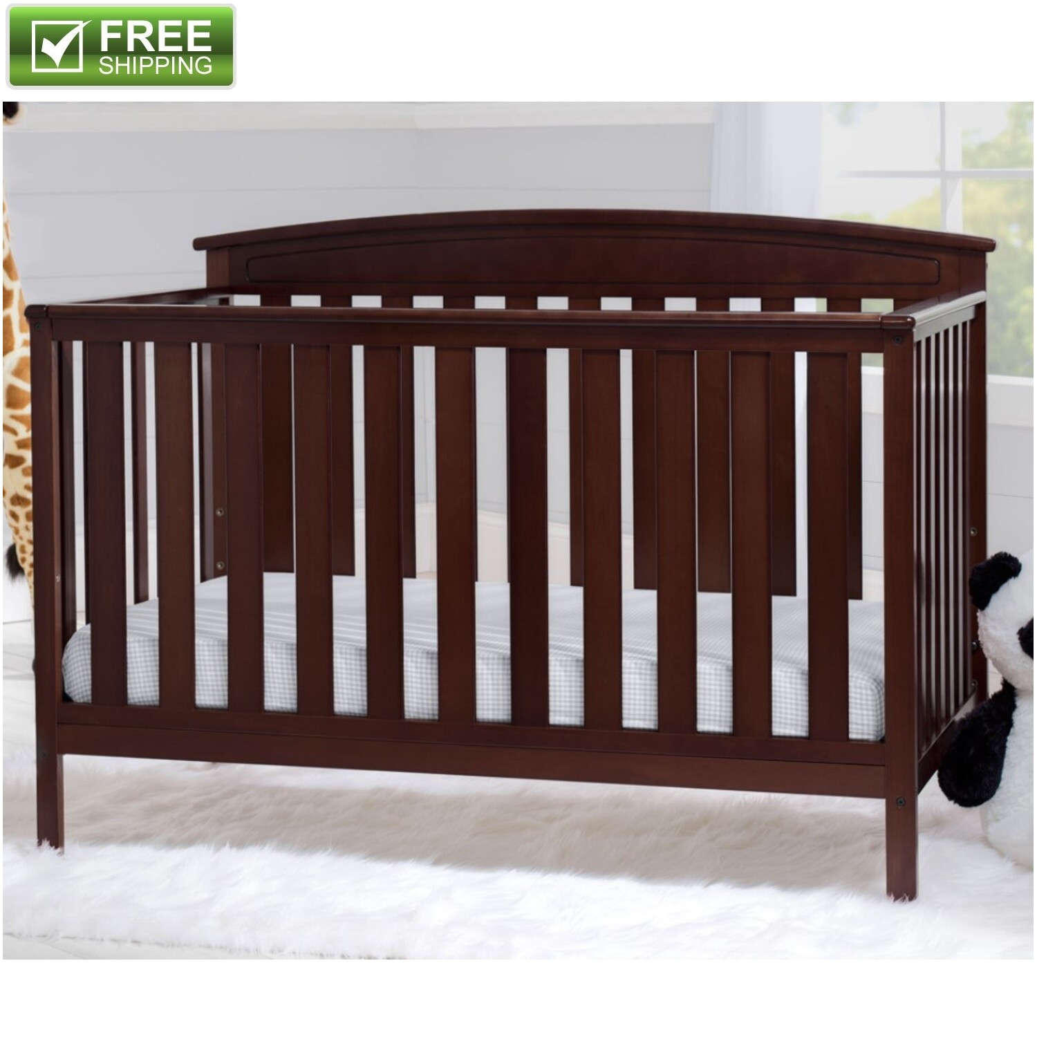 Ladyblackbird Com Baby Infant Toddler Beds New Beautiful Design Childrens Products Gateway 4 In 1 Fixed Side Crib Dark Chocolate Solid Wood For Baby