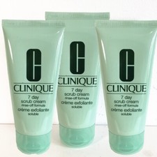 3 x Clinique 7 Day Scrub Cream Rinse-Off Formula, 1oz/30ml x 3 3oz/90ml