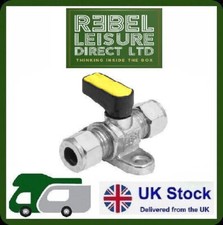 8mm Single Gas Isolator/Isolation Valve With Fixing Points  Motorhome/Caravan