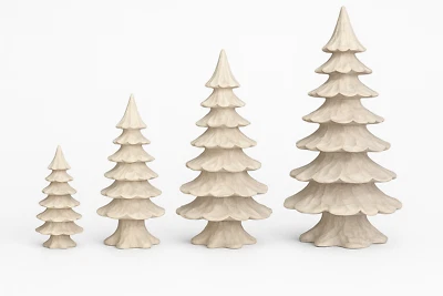 Handgeschnitzte Tanne Ahornholz Südtirol natur Baum Holz Deko DIY Basteln Set - Bild 1 von 4