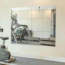Gym Mirrors 12 Inch x 12Pcs Wall Mounted Mirror Glass Frameless Full Length
