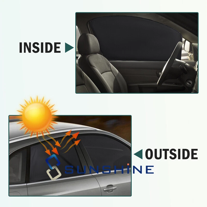 Juego de 4 piezas cortinas de privacidad con cubierta de parasol para ventana lateral magnética para automóvil Foto 4 de 4