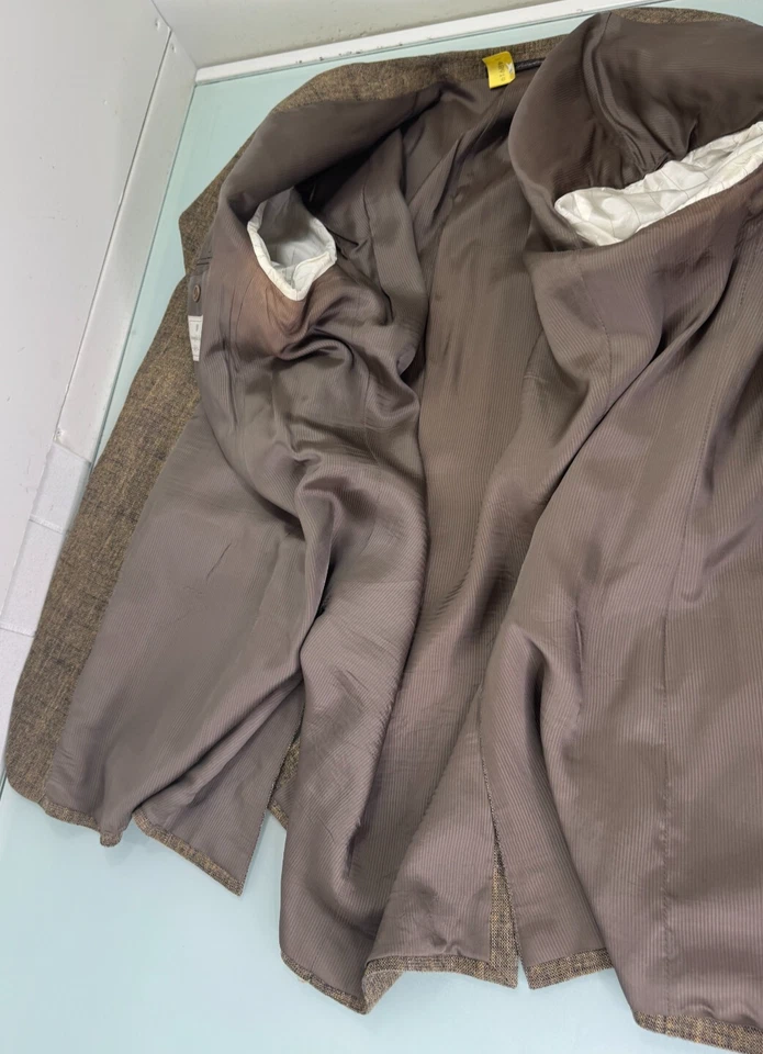 Blazer Ermenegildo Zegna Suave Traje Chaqueta Abrigo Deportivo 44L 100% Seda Dorado Beige Foto 4 de 4