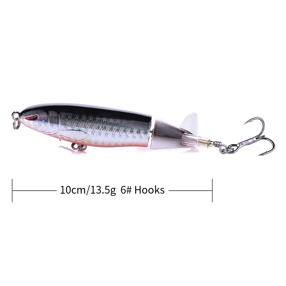 HENGJIA 10cm 13.5g Topwater Fishing Lure - Floating Rotating Tail Bait For Bass, Pike, Trout - 1PC