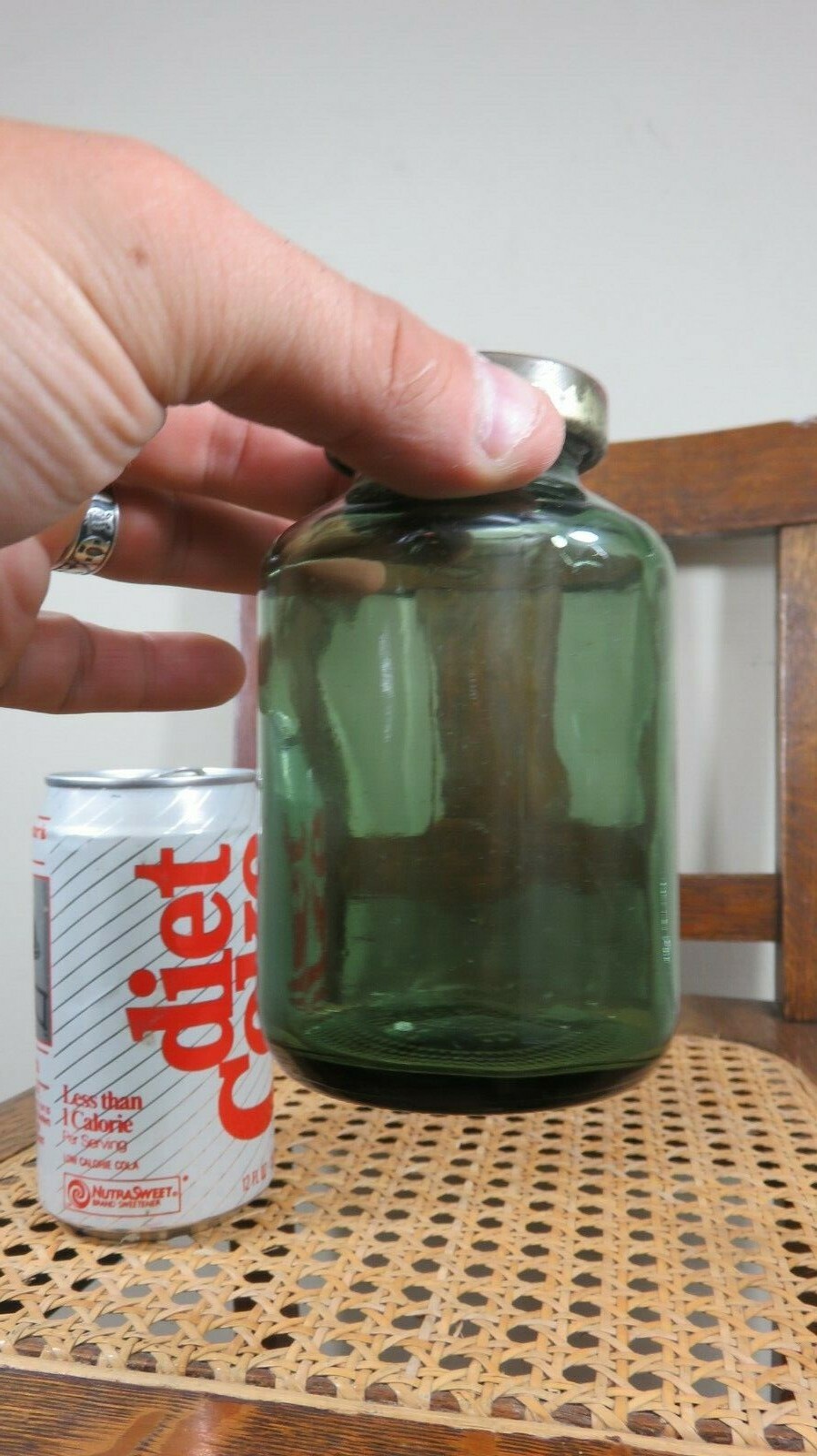 Rare Mr. Bostons Cocktail MIxer Liquor Bottle Green Glass Vi