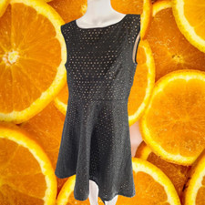 Loft Black Dress with Small Decorative Holes Dress Size 6