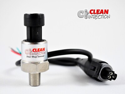 3 bar Stainless MAP sensor boost AIR Pressure Sensor pigtail Connector 1/8'' NPT 