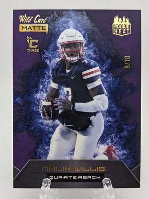   MALIK WILLIS WILD CARD MATTE ROOKIE HEAT PURPLE SSP CHASE #'d/10