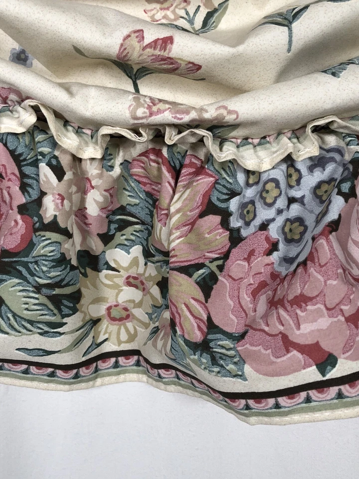 Wamsutta Vintage Valance Curtain Half Round Scalloped Shabby Farm Cottage Set 2 Foto 4 de 4