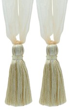 Image of DÉCOPRO Tassel Tieback, Style# TBORGNZ4, Color# 3 - White Ivory [Set of 2]
