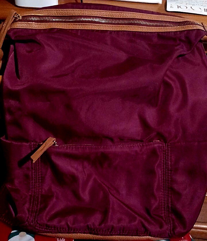 Tommy Bahama Burgundy Canvas Backpack and Crossbody Bag Set Gold Tone Hardware Tommy Bahama Backpack Bags & Handbags for Women for sale | eBay main image 2
