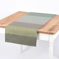 SchÖNer Leben. TischläUfer Streifen 9,5Cm Grau Mint Petrol GrüN 40X160Cm