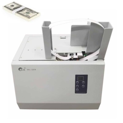 110V Automatic Paper Tape Money Bundling Machine Banknote Banding Machine