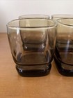 4 Libbey Carrington Tawny Brown Square Rock Glass  Tumblers 3.75 Inch — photo 3