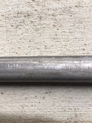 6061 T6 Aluminum Round Tube - 1.5" OD, 1.25" ID, 1/8" Wall, 12" Length