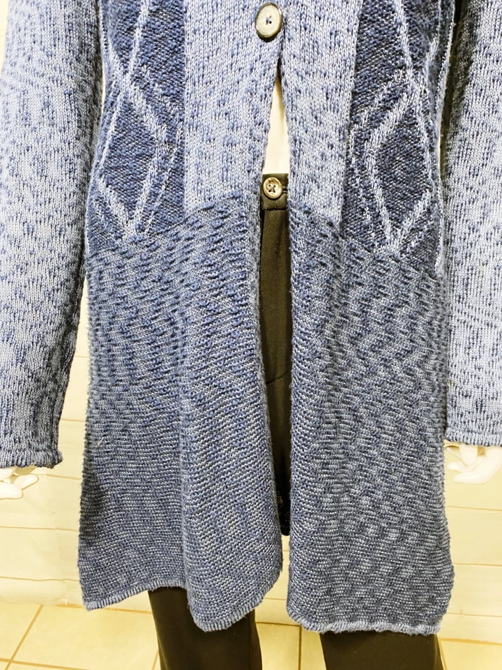 Style & Co Womens Long Hoodie/Sweater Dress Size S Blue Buttons Front Slit - Image 4 of 4