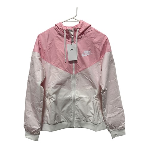 Nike Sportswear Womens Windrunner Jacket Full Zip Pink & White Hooded AR3092-106