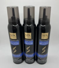 SPA Luxury Styling Hair Styling Mousse Extra Hold Volume Body Control 6oz 3 PK
